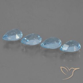 3.51 ct natürliche Himmerlblau Topas-Edelsteine, Birnenform, VS