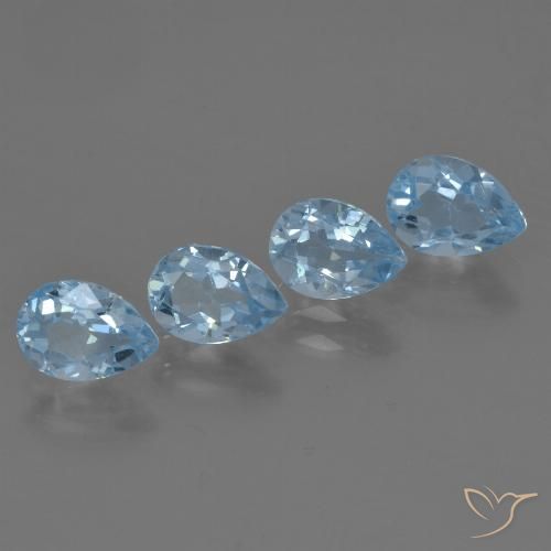 3.35ctw Natürlicher Swiss Blue Topas, Birnenform, VS
