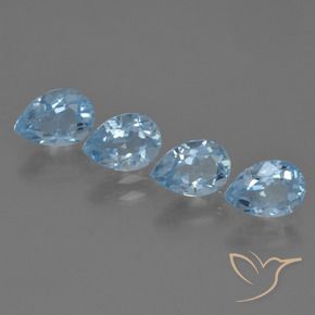 3.35 ct natürliche Swiss Blue Topas-Edelsteine, Birnenform, VS