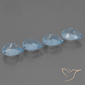 3.35 ct natürliche Swiss Blue Topas-Edelsteine, Birnenform, VS
