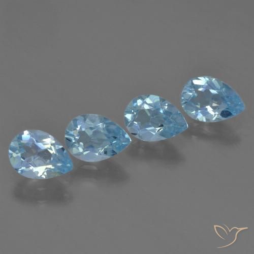 3.16ctw Natürlicher Swiss Blue Topas, Birnenform, VS