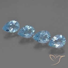 3.16 ct natürliche Swiss Blue Topas-Edelsteine, Birnenform, VS