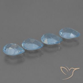 3.16 ct natürliche Swiss Blue Topas-Edelsteine, Birnenform, VS