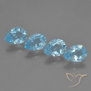 3.04 ct natürliche Himmerlblau Topas-Edelsteine, Birnenform, VS