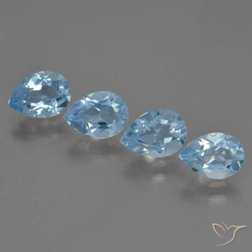 3.30ctw Natürlicher Swiss Blue Topas, Birnenform, VS