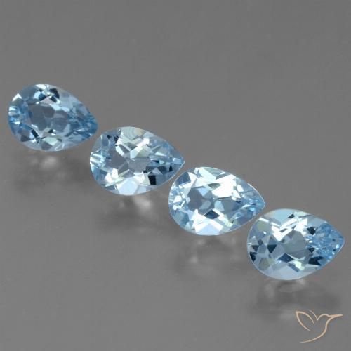 3.20ctw Natürlicher Swiss Blue Topas, Birnenform, VS