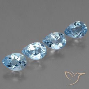 3.20 ct natürliche Swiss Blue Topas-Edelsteine, Birnenform, VS