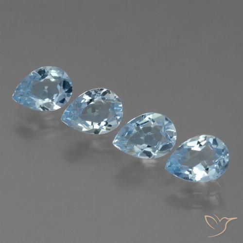 3.42ctw Natürlicher Himmerlblau Topas, Birnenform, VS