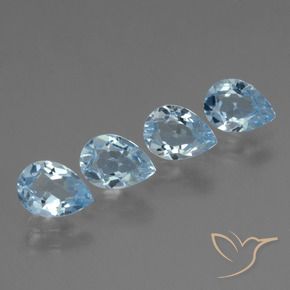 3.42 ct natürliche Himmerlblau Topas-Edelsteine, Birnenform, VS