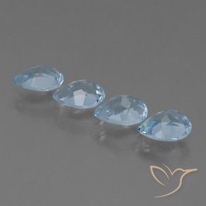 3.42 ct natürliche Himmerlblau Topas-Edelsteine, Birnenform, VS