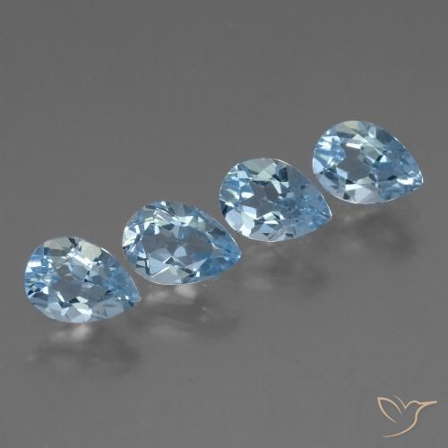 3.45ctw Natürlicher Swiss Blue Topas, Birnenform, VS