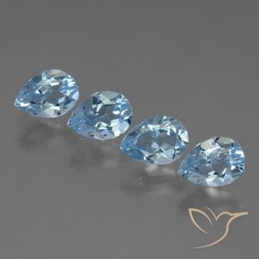 3.45 ct natürliche Swiss Blue Topas-Edelsteine, Birnenform, VS