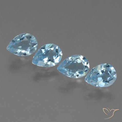 3.43ctw Natürlicher Himmerlblau Topas, Birnenform, VS