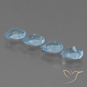 3.43 ct natürliche Himmerlblau Topas-Edelsteine, Birnenform, VS