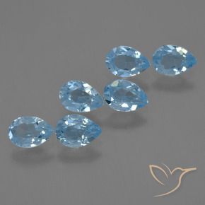 3.21 ct natürliche Swiss Blue Topas-Edelsteine, Birnenform, VS