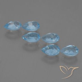 3.21 ct natürliche Swiss Blue Topas-Edelsteine, Birnenform, VS