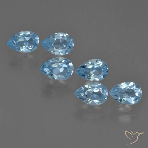 3.44ctw Natürlicher Swiss Blue Topas, Birnenform, VS