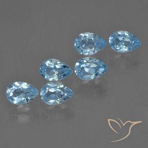 3.44 ct natürliche Swiss Blue Topas-Edelsteine, Birnenform, VS