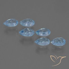 3.44 ct natürliche Swiss Blue Topas-Edelsteine, Birnenform, VS