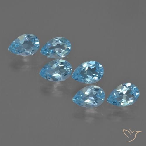 3.02ctw Natürlicher Swiss Blue Topas, Birnenform, VS