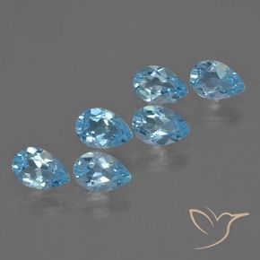 3.02 ct natürliche Swiss Blue Topas-Edelsteine, Birnenform, VS