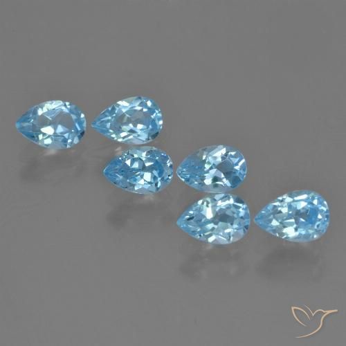 3.68ctw Natürlicher Swiss Blue Topas, Birnenform, VS, Photo A