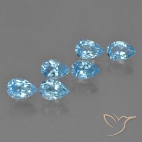 3.68 ct natürliche Swiss Blue Topas-Edelsteine, Birnenform, VS