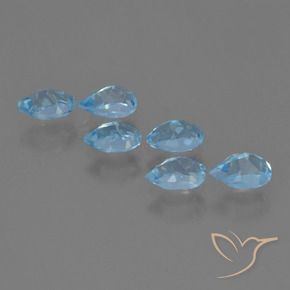 3.68 ct natürliche Swiss Blue Topas-Edelsteine, Birnenform, VS