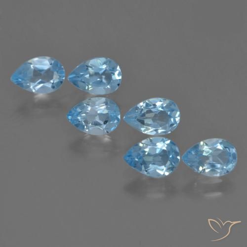 3.16ctw Natürlicher Swiss Blue Topas, Birnenform, VS
