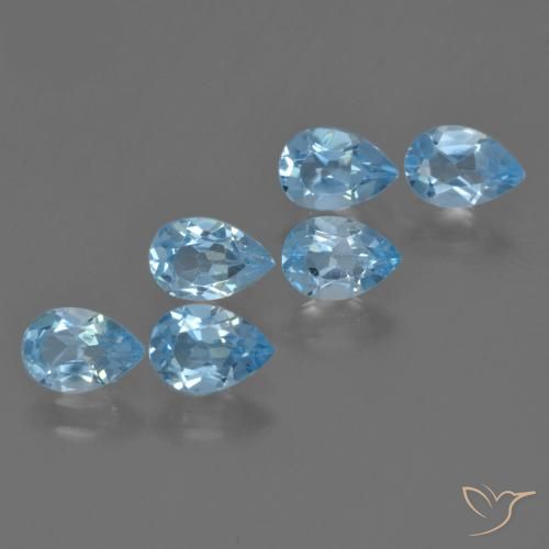 3.16 ct natürliche Swiss Blue Topas-Edelsteine, Birnenform, VS