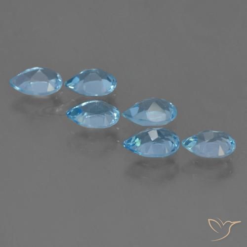 3.16 ct natürliche Swiss Blue Topas-Edelsteine, Birnenform, VS