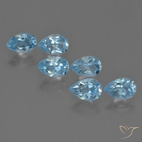 3.38ctw Natürlicher Swiss Blue Topas, Birnenform, VS