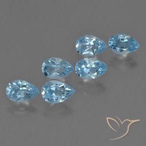 3.38 ct natürliche Swiss Blue Topas-Edelsteine, Birnenform, VS
