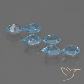 3.38 ct natürliche Swiss Blue Topas-Edelsteine, Birnenform, VS