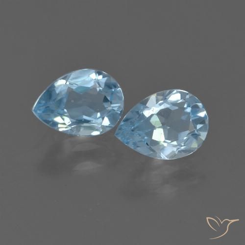 1.60ctw Natürlicher Himmerlblau Topas, Birnenform, VVS-VS