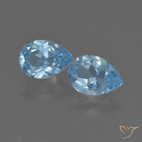 1.56ctw Natürlicher Swiss Blue Topas, Birnenform, VVS-VS