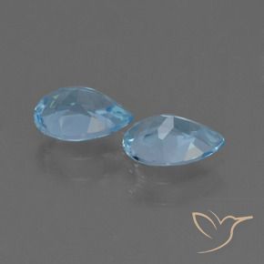 1.56 ct natürliche Swiss Blue Topas-Edelsteine, Birnenform, VVS-VS