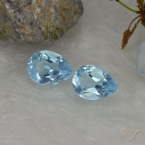 1.67ctw Natürlicher Himmerlblau Topas, Birnenform, VVS-VS