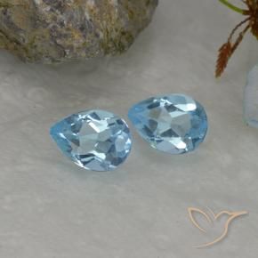 1.67 ct natürliche Himmerlblau Topas-Edelsteine, Birnenform, VVS-VS
