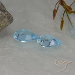1.67 ct natürliche Himmerlblau Topas-Edelsteine, Birnenform, VVS-VS