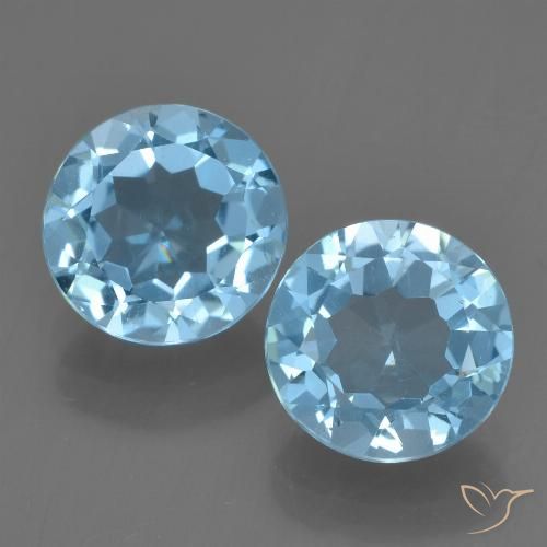 4.09ctw Natürlicher Swiss Blue Topas, Runden, VVS-VS