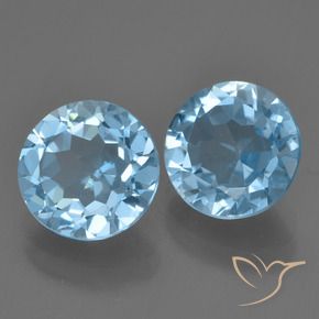 4.09 ct natürliche Swiss Blue Topas-Edelsteine, Runden, VVS-VS