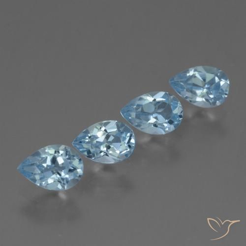 2.45ctw Natürlicher Swiss Blue Topas, Birnenform, VS