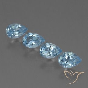 2.45 ct natürliche Swiss Blue Topas-Edelsteine, Birnenform, VS