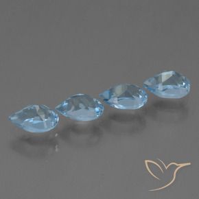 2.45 ct natürliche Swiss Blue Topas-Edelsteine, Birnenform, VS