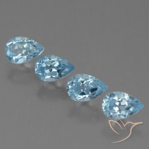 2.49 ct natürliche Swiss Blue Topas-Edelsteine, Birnenform, VS