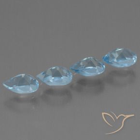 2.49 ct natürliche Swiss Blue Topas-Edelsteine, Birnenform, VS