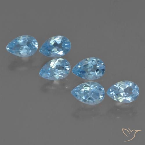 3.29ctw Natürlicher Swiss Blue Topas, Birnenform, VS