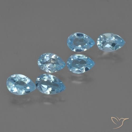 2.93 ct natürliche Himmerlblau Topas-Edelsteine, Birnenform, VS