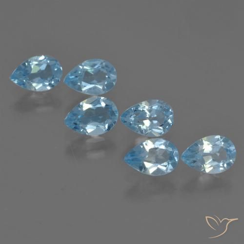 2.96ctw Natürlicher Swiss Blue Topas, Birnenform, VS